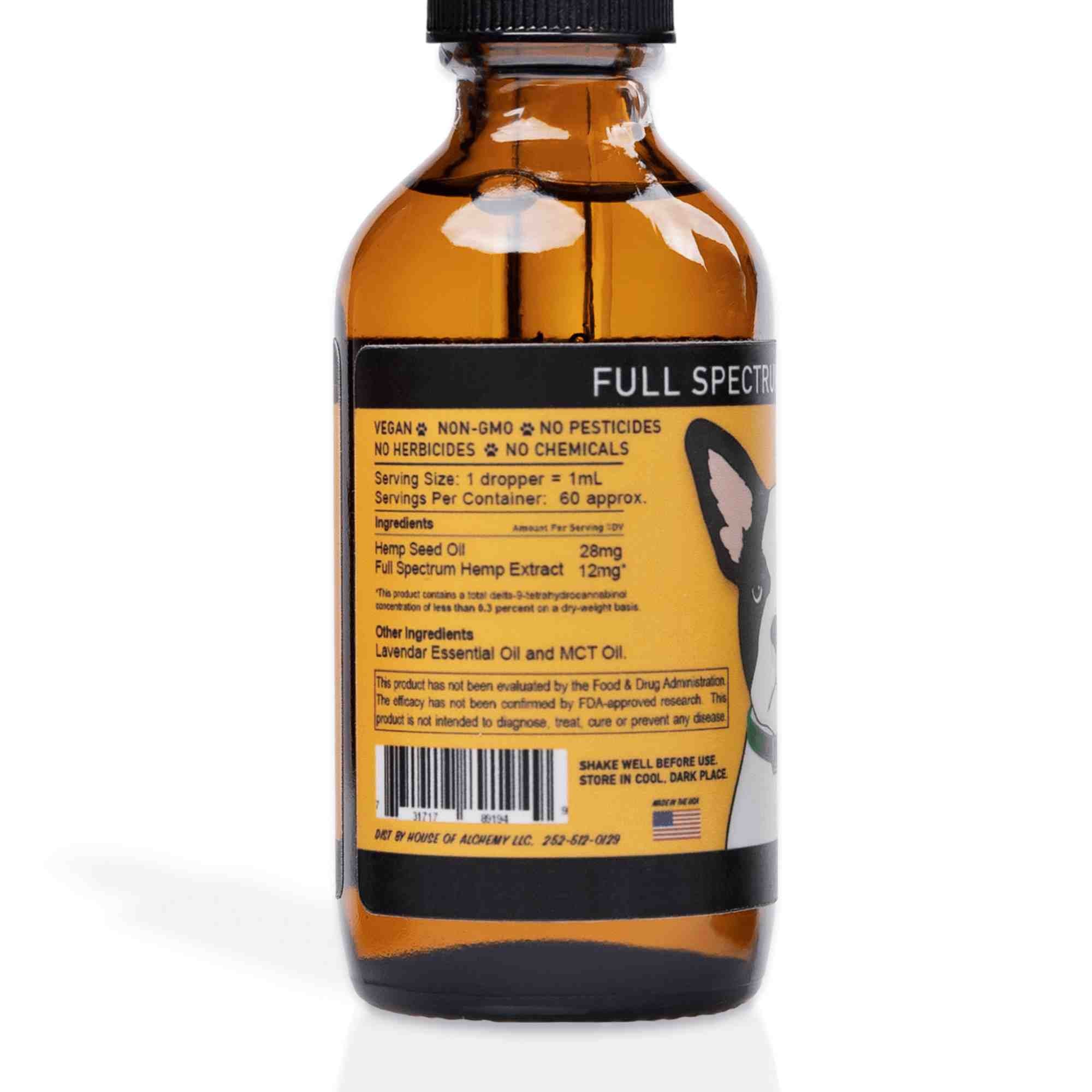 CALM - back of bottle displaying ingredients