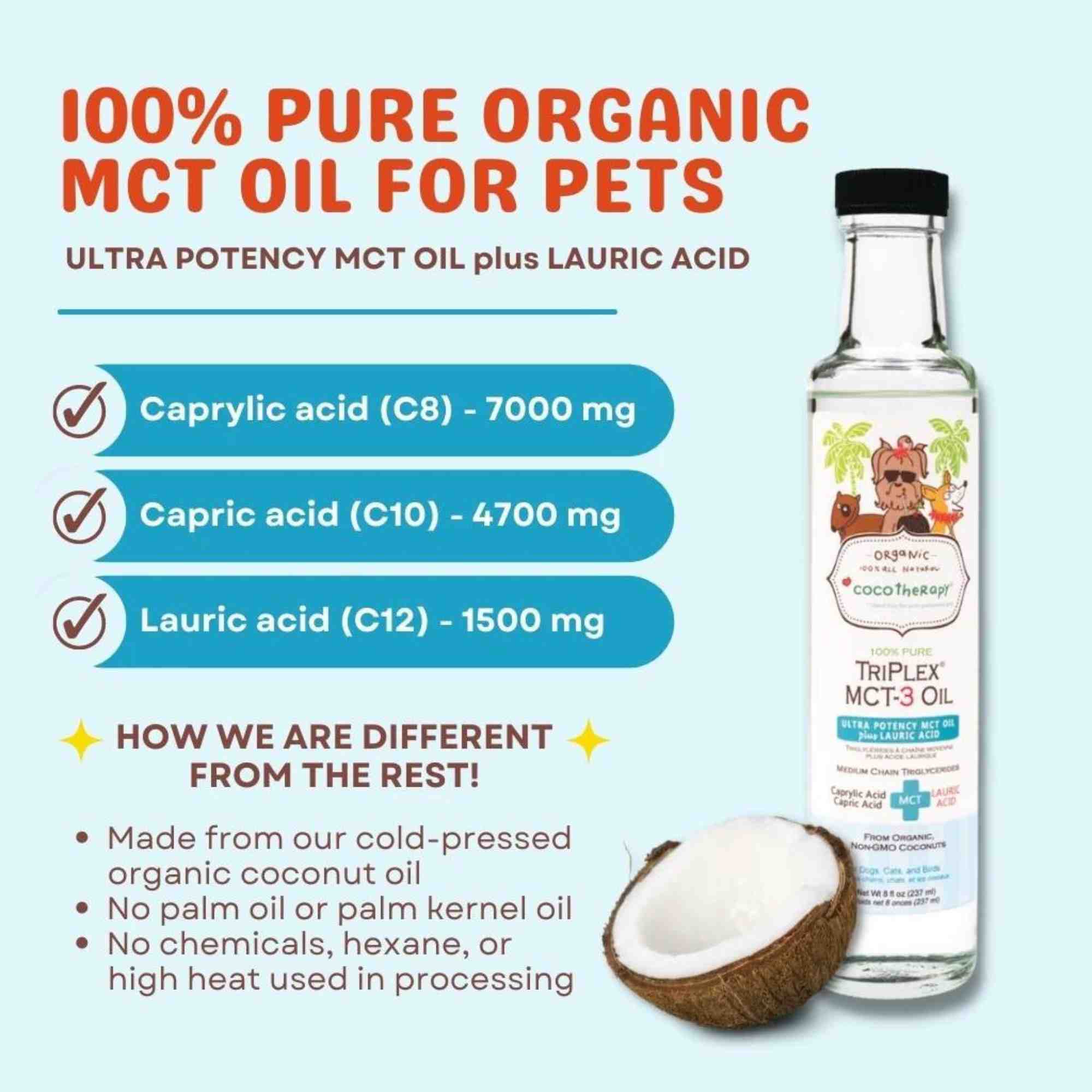 CocoTherapy Triplex MCT3 Oil 8oz Ingredients