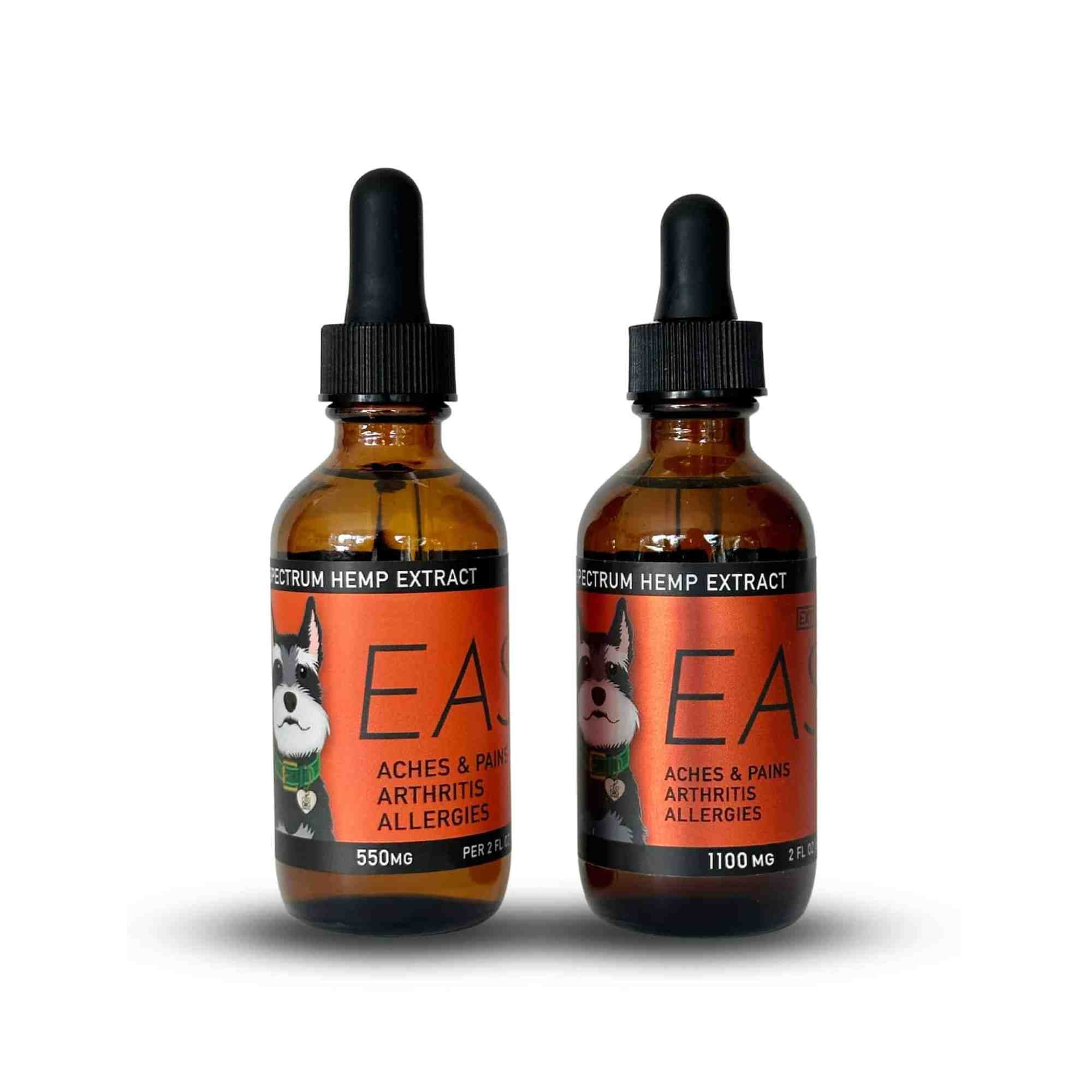 EASE - Original & extra Strength together in 2 fl oz bottles front of bottles displaying it&