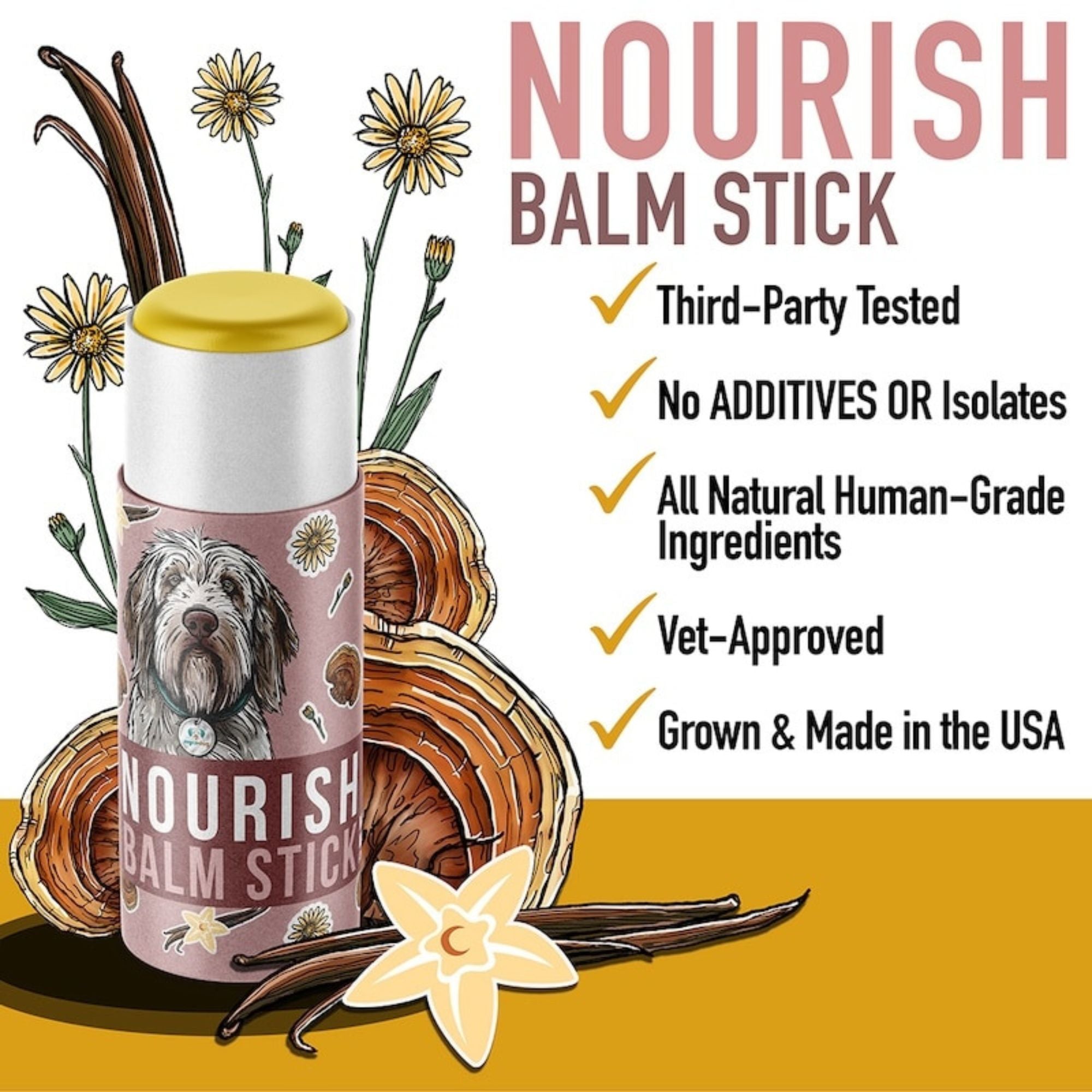 NOURISH Salve Stick: For Dry Skin, Paws, Nose, & Elbows