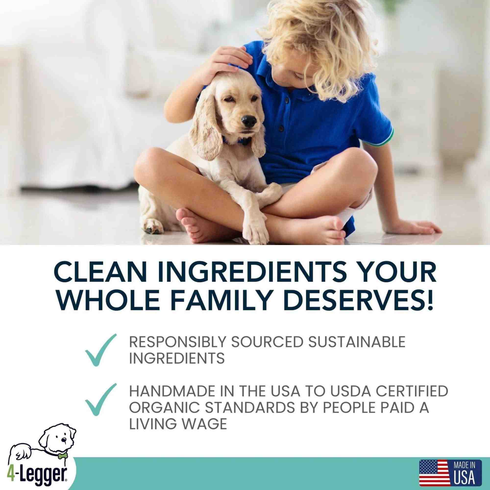 4-legger-usda-certified-organic-dog-shampoo-cooling-organic-tea-tree-oil-dog-shampoo-with-peppermint-clean ingredients for entire family