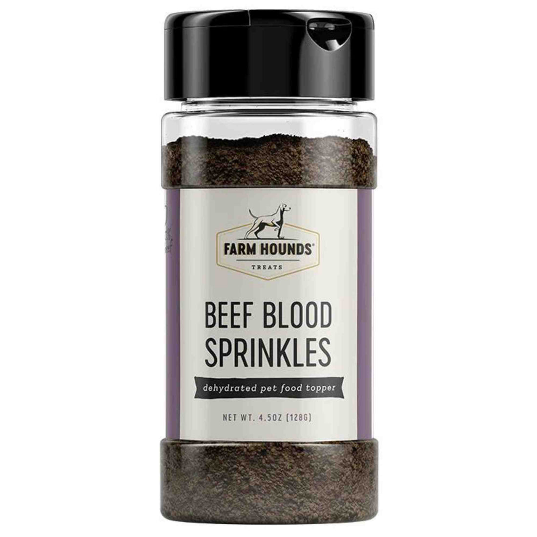 Beef Blood Sprinkles 4.5oz Front Dehydrated Pet Food Topper Farm Hounds