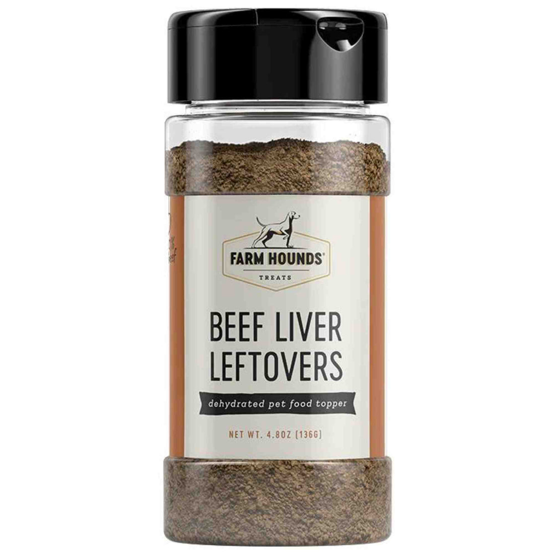 Beef liver leftovers Sprinkles 4.8oz Front Dehydrated Pet Food Topper Farm Hounds