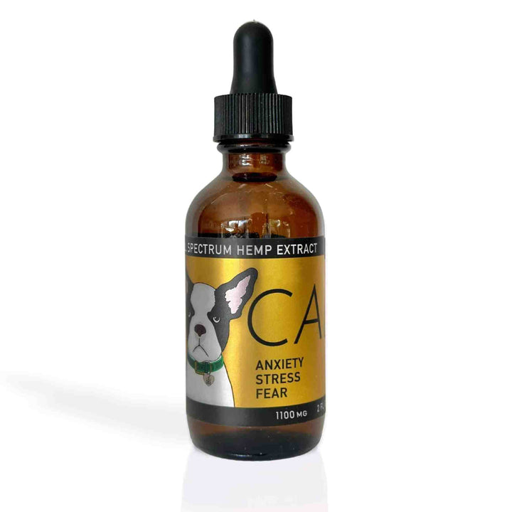 CALM full-spectrum hemp oil for dogs with anxiety, extra strength dropper bottle