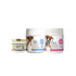 Three dog care products from different brands including Coconut Oil, Faith&