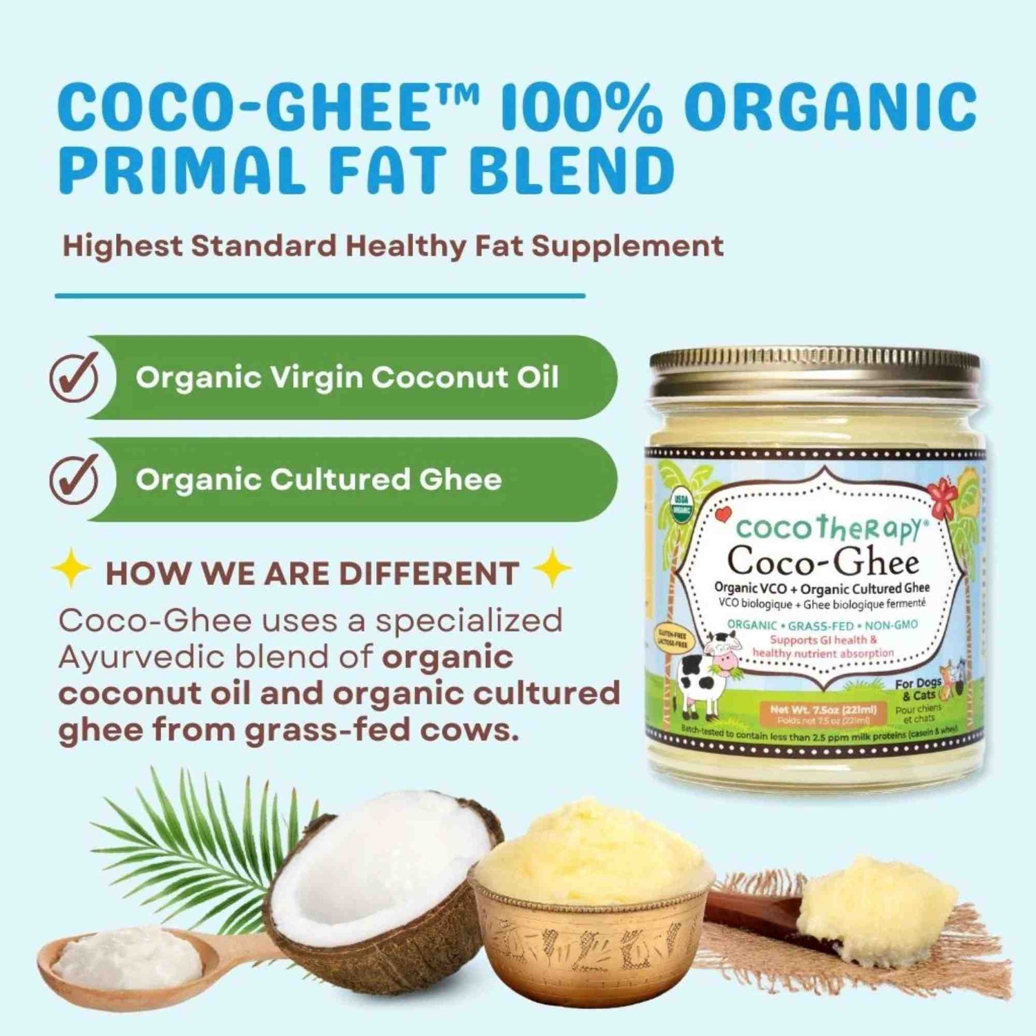 Coco-Ghee - Certified Organic Coconut Oil with Organic Cultured Ghee