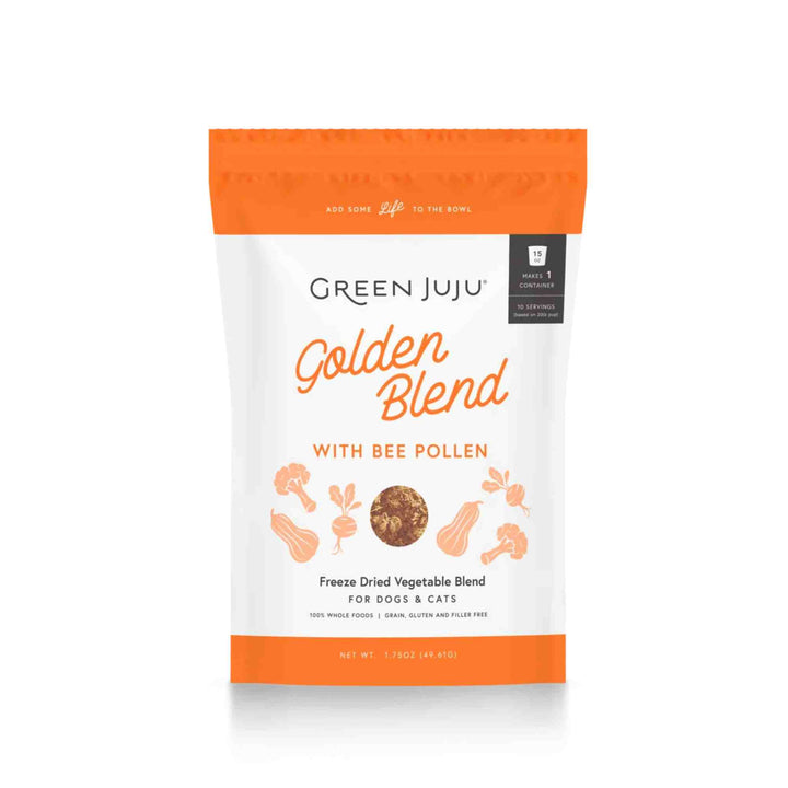 Freeze-dried vegetable and bee pollen meal topper for dogs by Green Juju