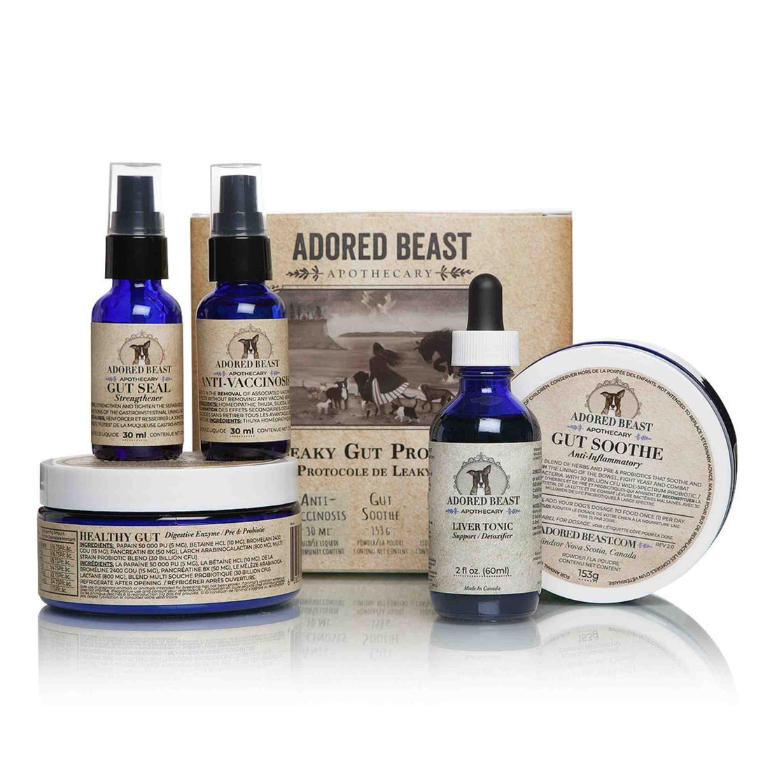 Leaky Gut protocol - Adored beast - 5 product kit with box