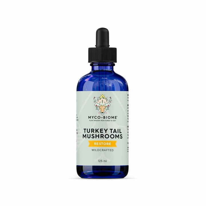 Turkey tail mushroom liquid triple extract for dogs and cats in a 125 ml bottle