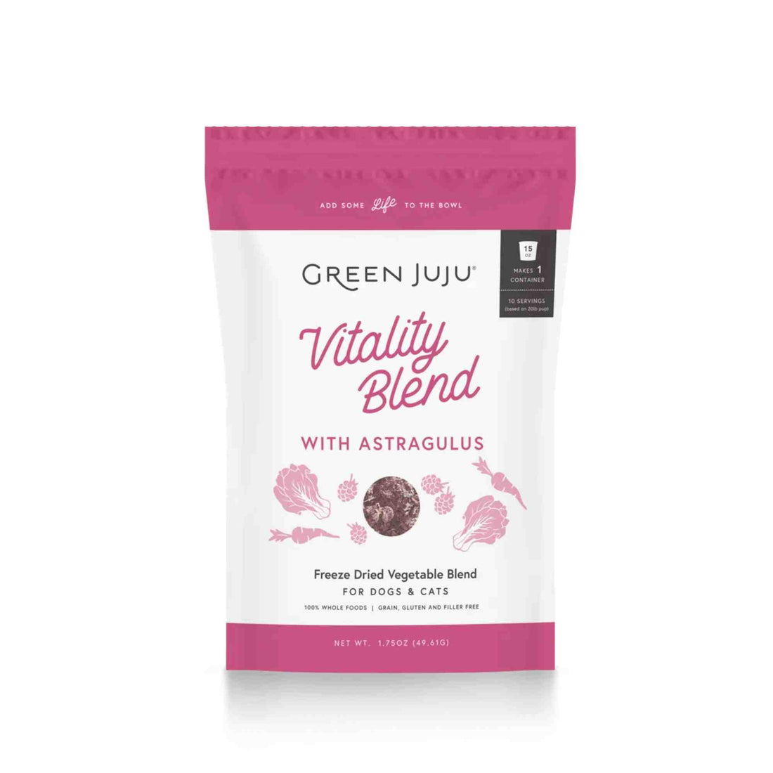 Vitality Blend with Astragulus Freeze-Dried Vegetable Blend in a 1.75oz bag by Green Juju