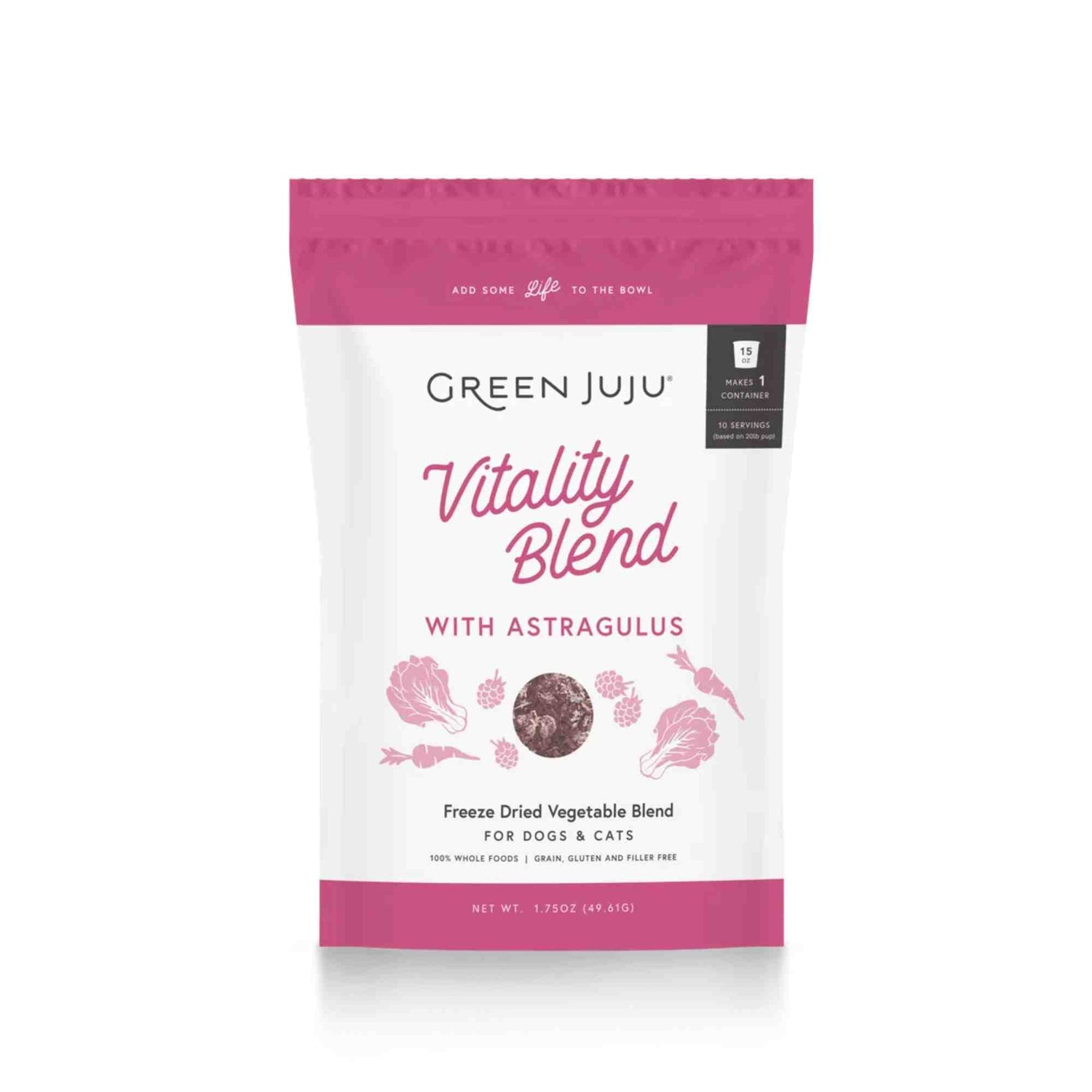 Vitality Blend with Astragulus Freeze-Dried Vegetable Blend in a 1.75oz bag by Green Juju