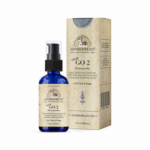 Your Go 2 homeopathic first aid remedy for dogs and cats by Adored Beast, 30ml bottle with box
