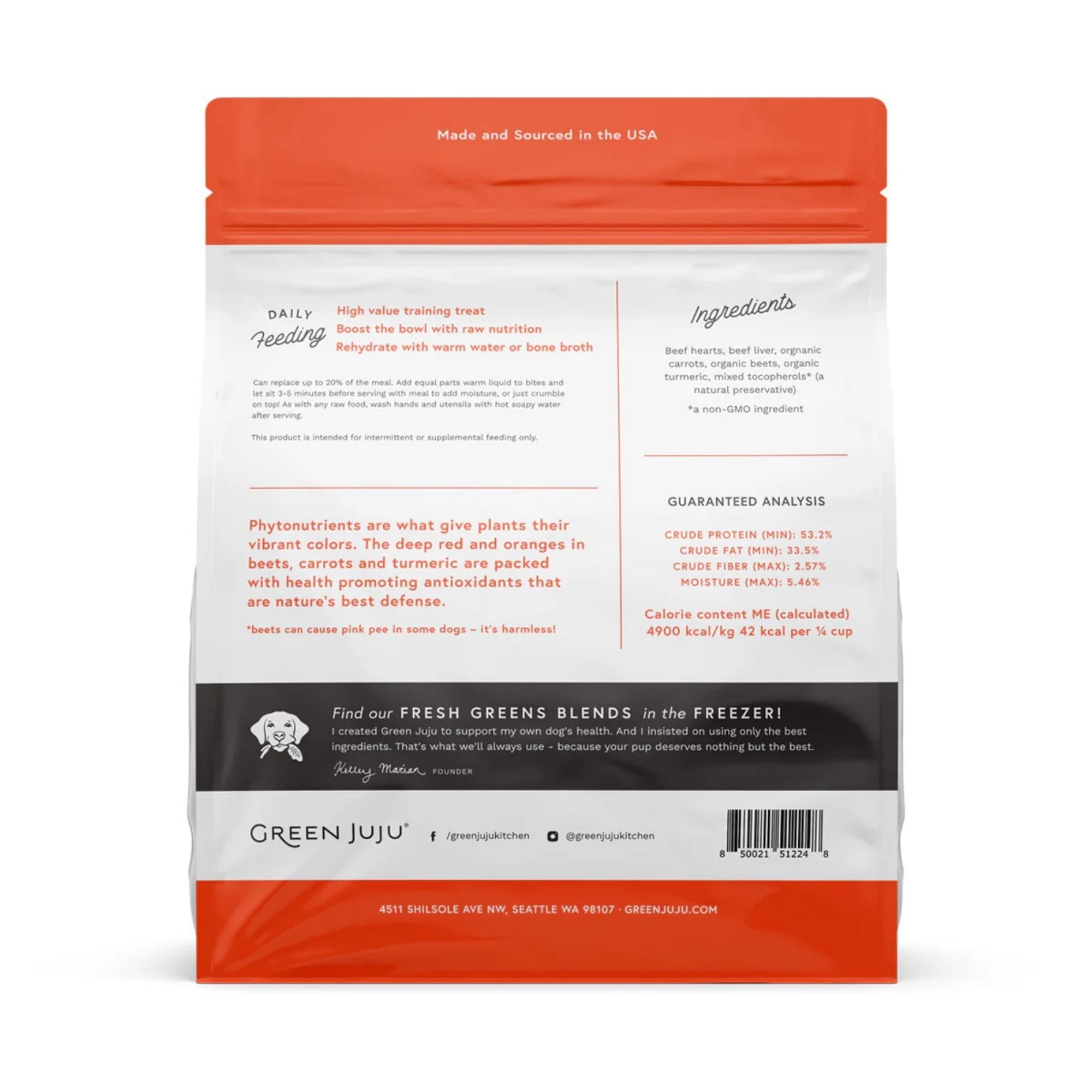 green juju beef red whole food bites back of bag