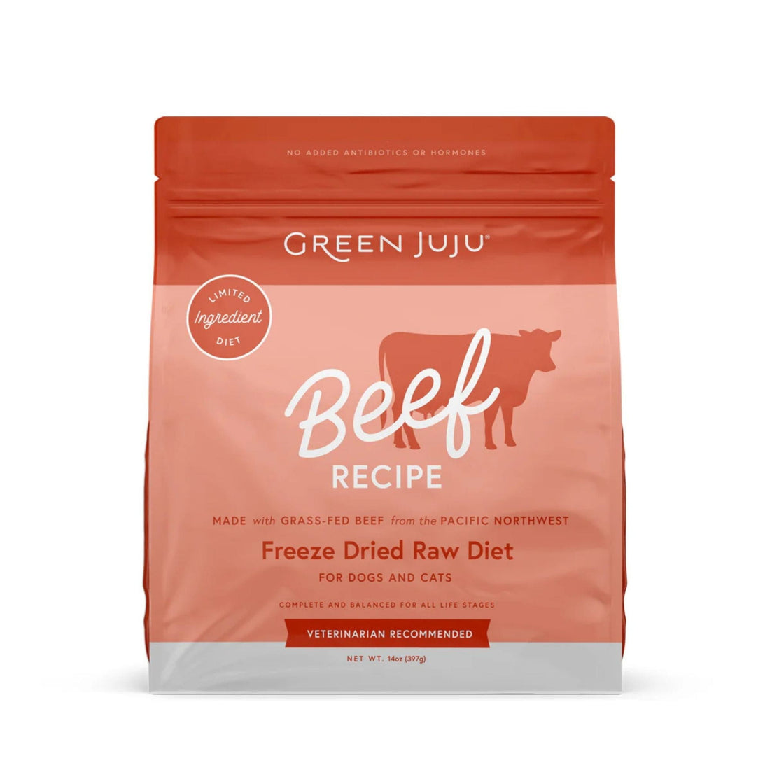 green juju freeze-dried raw beef recipe for dogs and cats