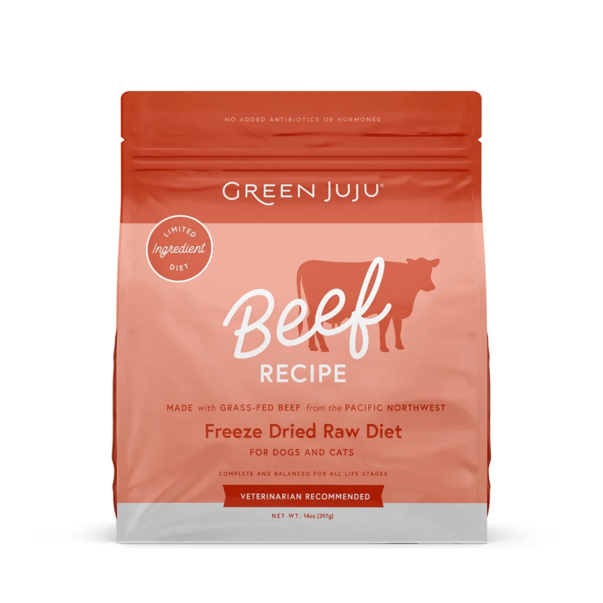 green juju freeze-dried raw beef recipe for dogs and cats