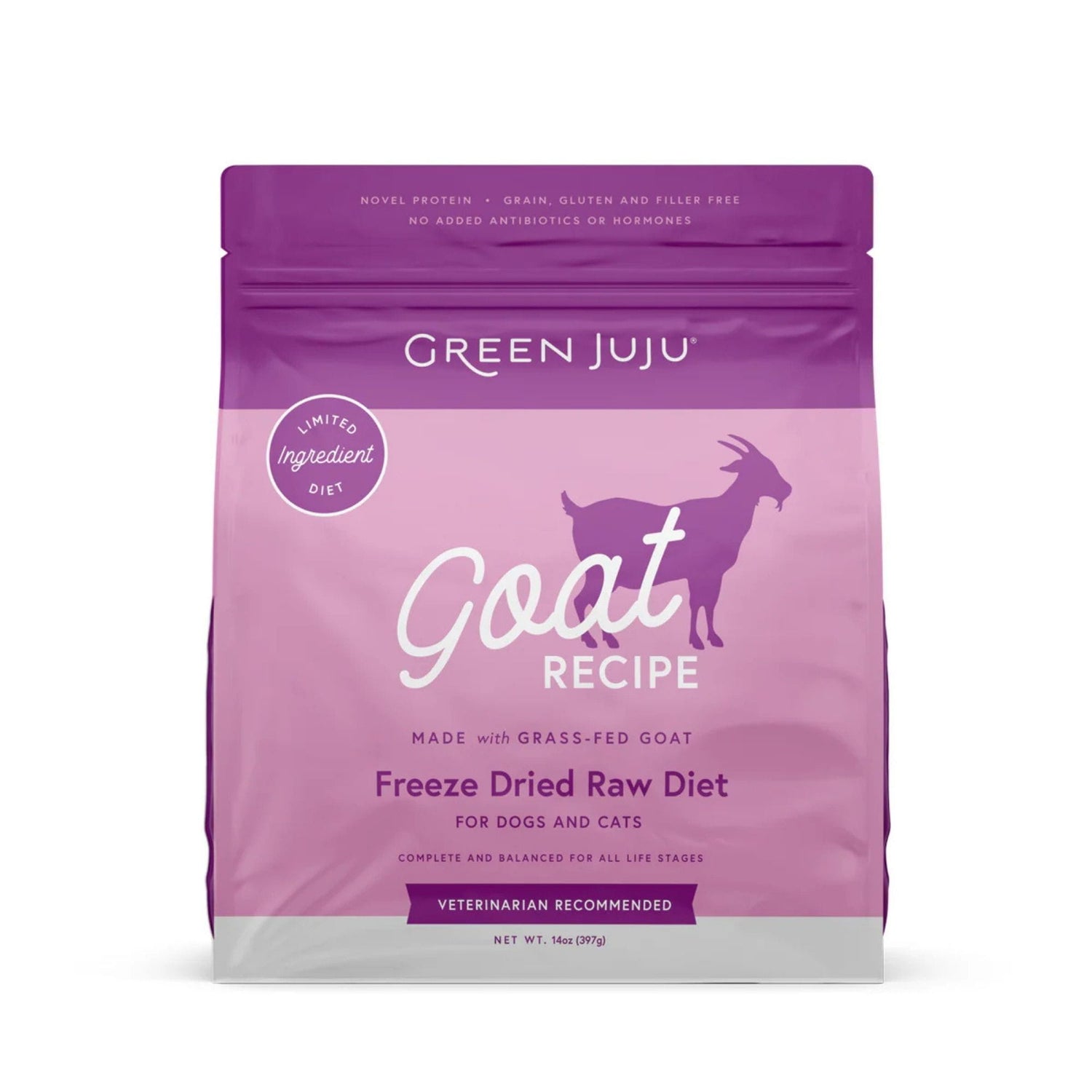 green juju freeze-dried raw goat recipe for dogs and cats