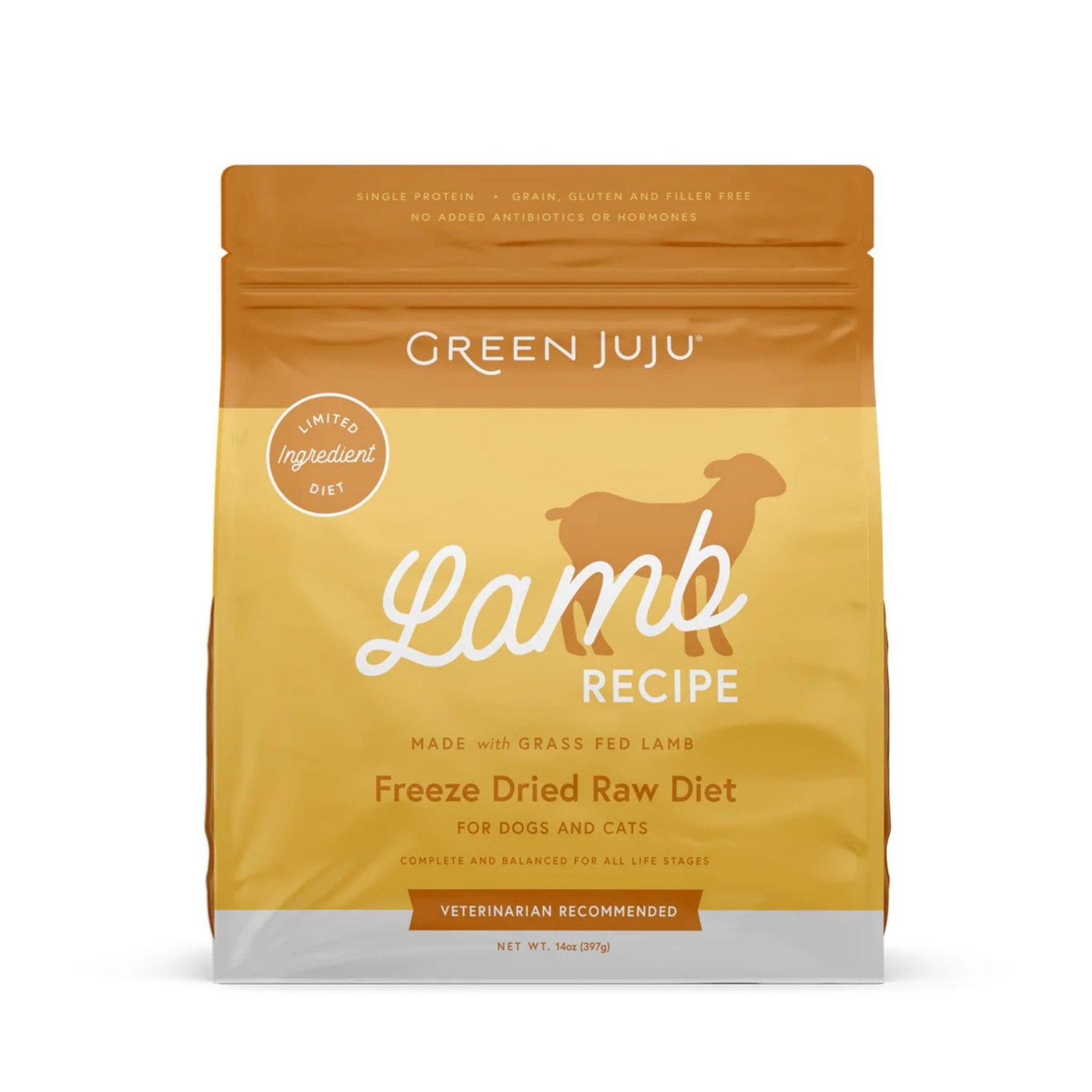 green juju freeze-dried raw lamb recipe for cats and dogs