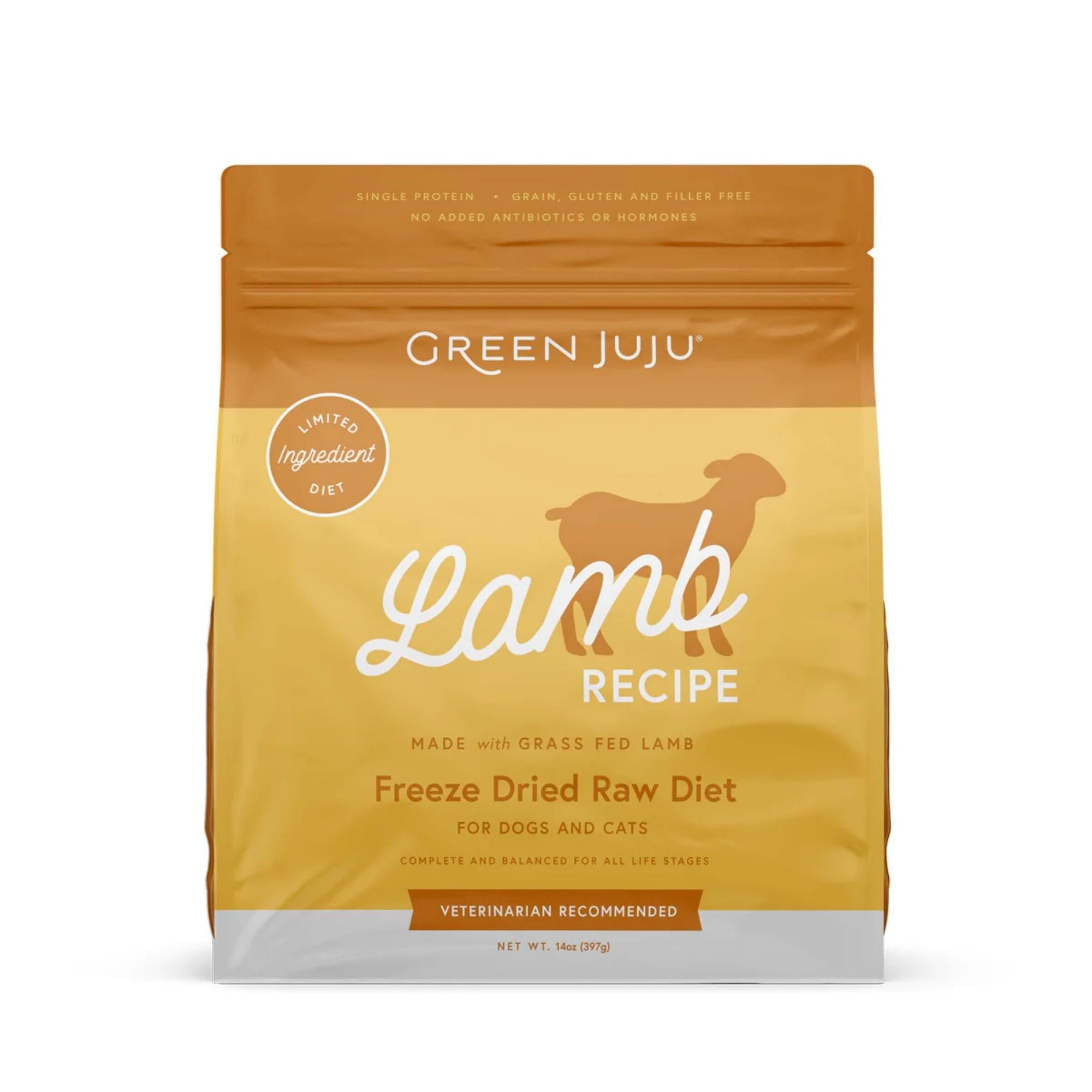 green juju freeze-dried raw lamb recipe for cats and dogs