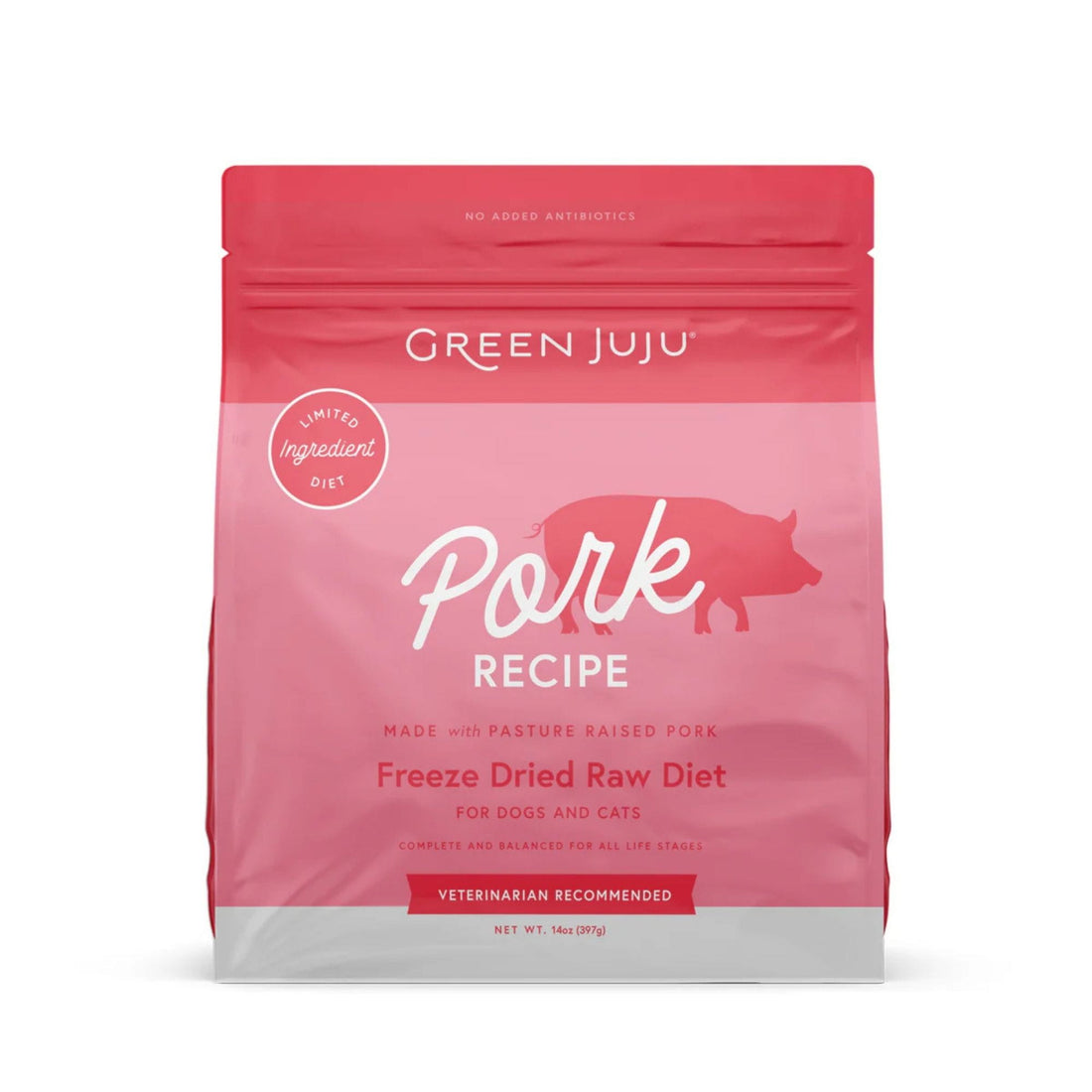 green juju freeze-dried raw pork recipe for dogs and cats