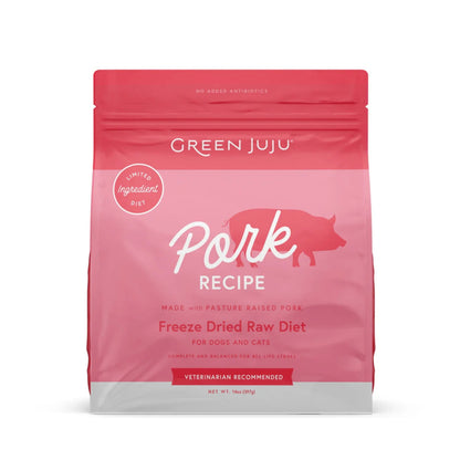 green juju freeze-dried raw pork recipe for dogs and cats