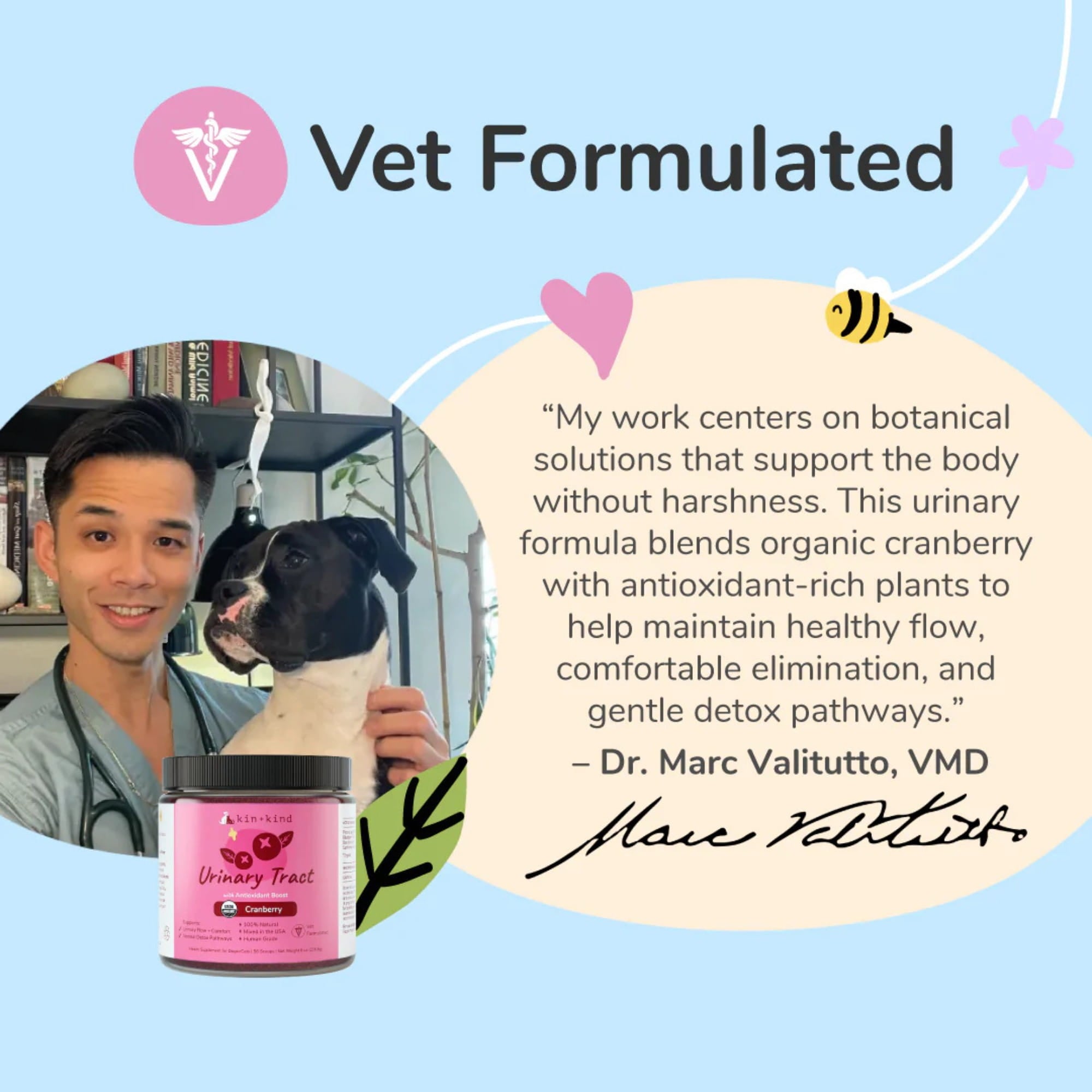 Kin+Kind Urinary Tract Antioxidant Boost for Dogs and Cats Vet Formulated